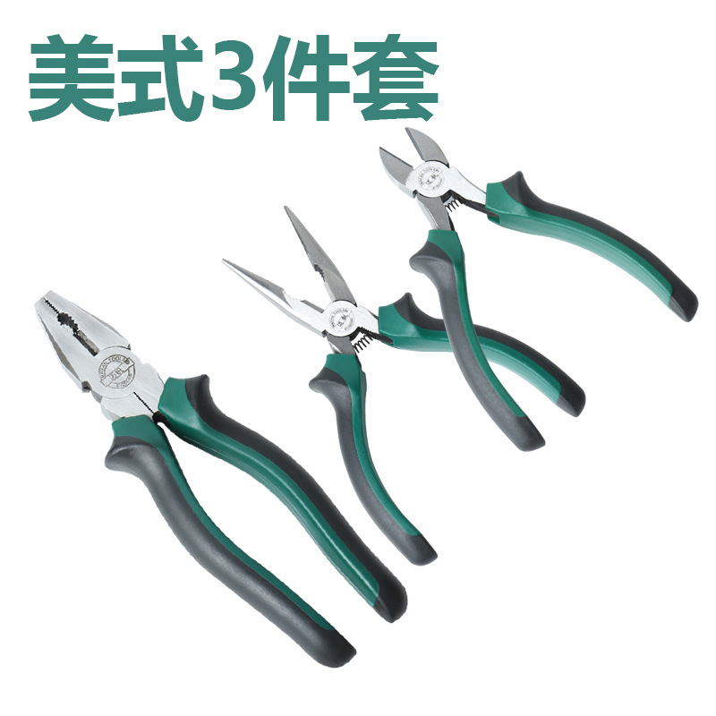 Ahorro de mano de obra excéntrico alambre de acero pinzas de punta pinzas de boca inclinada pinzas multifuncional 6 "8" pinzas de boca plana pinzas de hardware