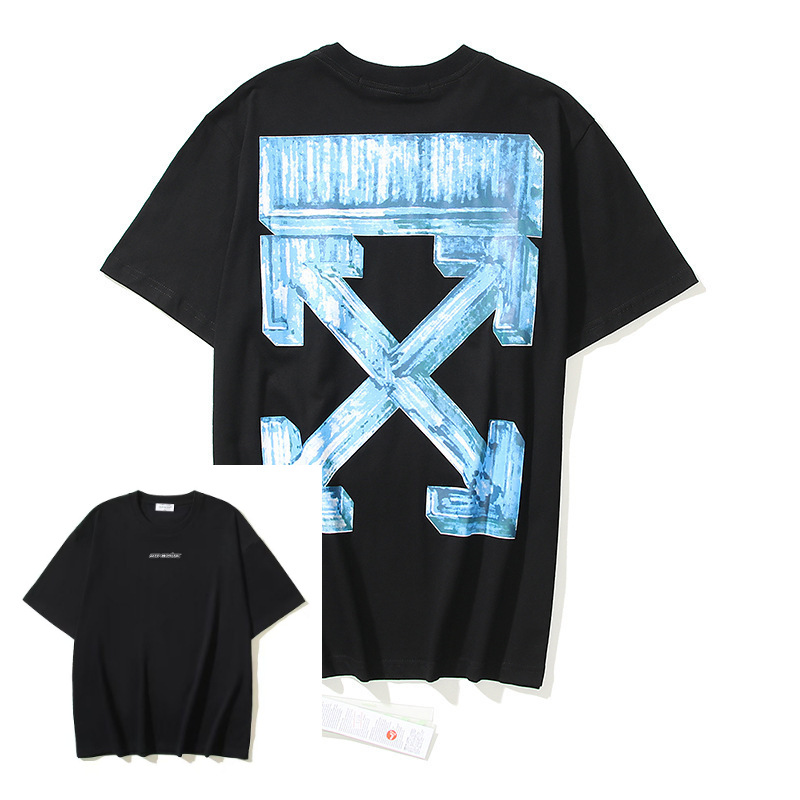 Off-White T-shirt Blue 3D Arrows Black