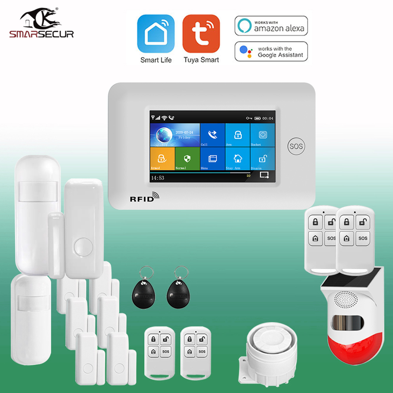 涂鸦4G报警器智能家居防盗店铺卷帘门WIFI远程手机通知防盗报警器