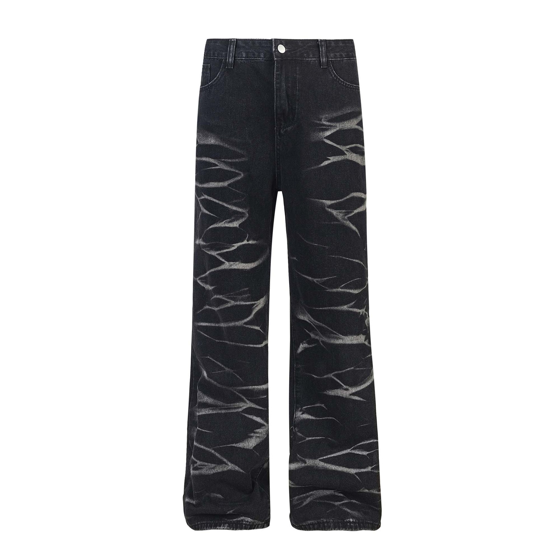 Lightning Embroidered Straight Jeans 6