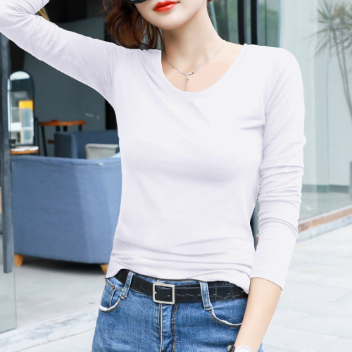 Black base shirt women inner long sleeve t-shirt women slim fit 2025 early spring women round neck top