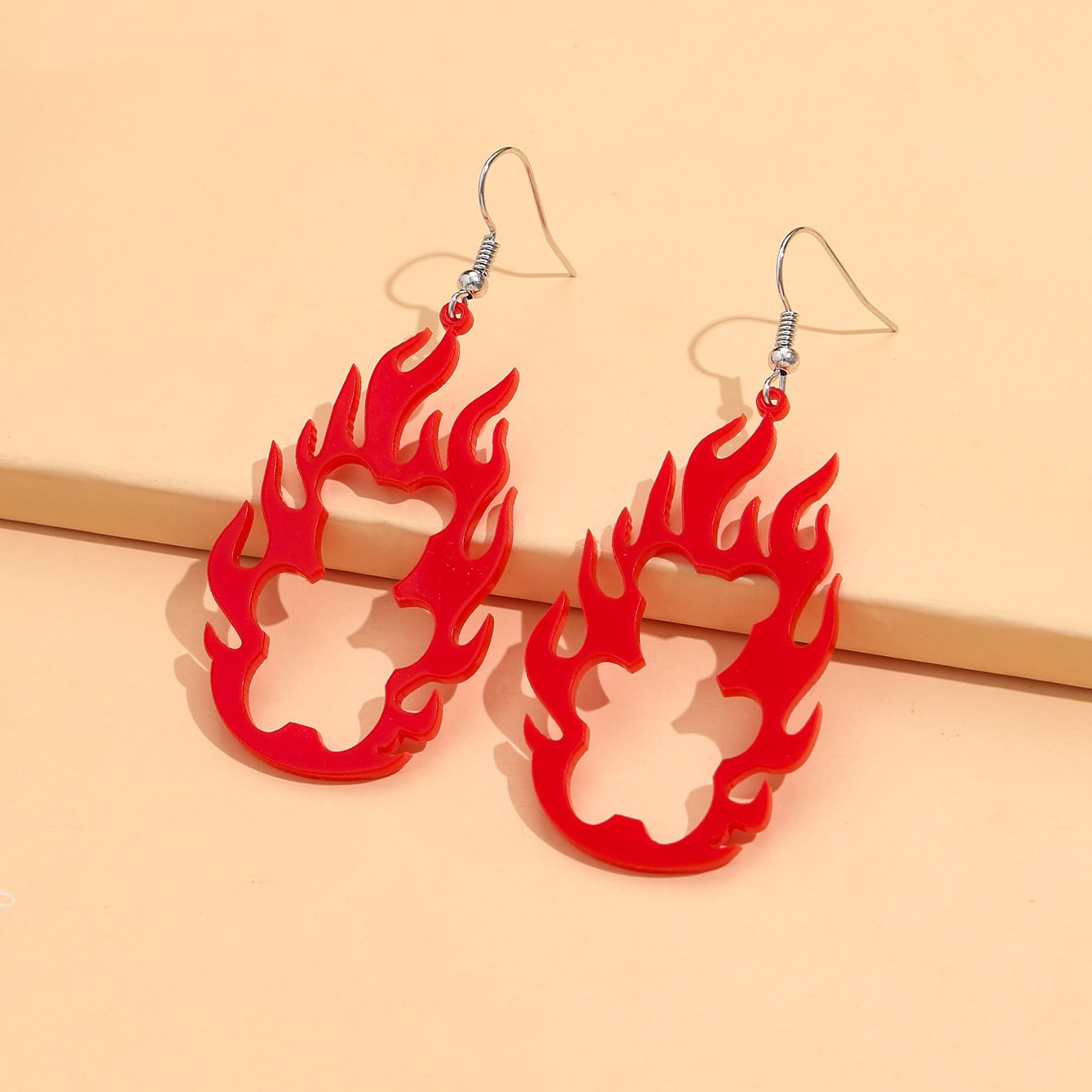 Retro Creative Acrylic Hollow Flame Earrings display picture 4