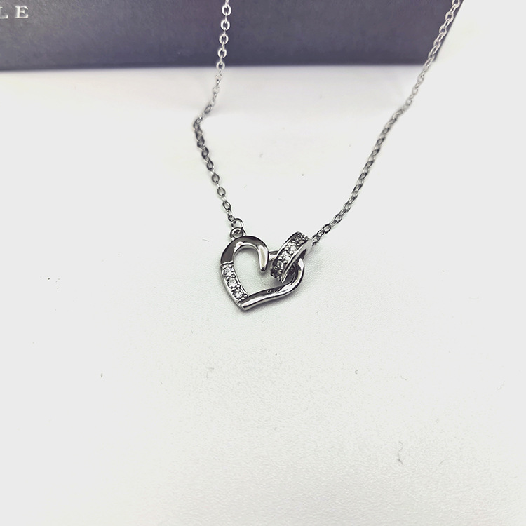 Heart Shape Pattern All Seasons Season 925 Sterling Silver Heart Shape Pendant Necklace