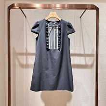 高端奢华大牌气质宽松显瘦泡泡袖小个子连衣裙Q122201D