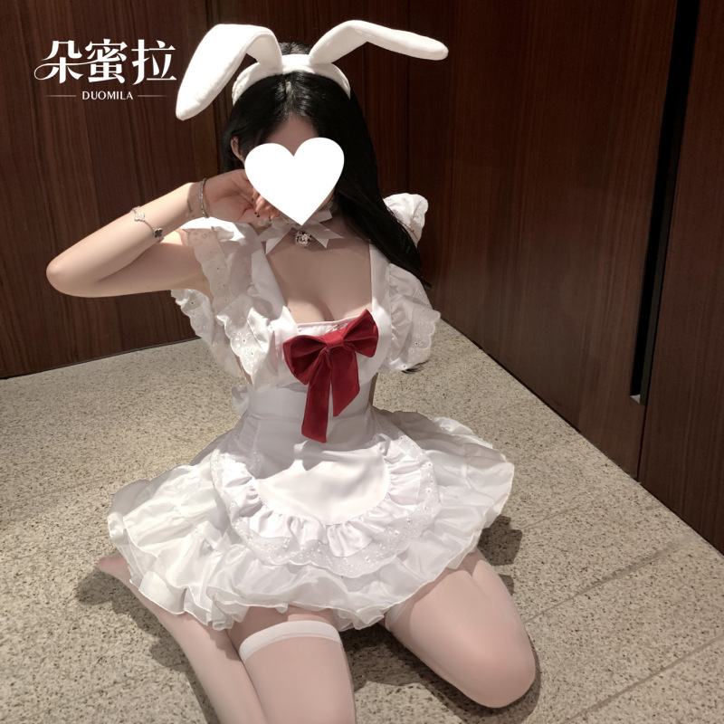Maid-Style Sexy Lingerie, High-Appearance Value Outfit Set, Pure Desire Lace Trim Design, Small Apron Uniform Temptation Maid-Style Sexy Lingerie, High-Appearance Value Outfit Set, Pure Desire Lace Trim Design, Small Apron Uniform Temptation
