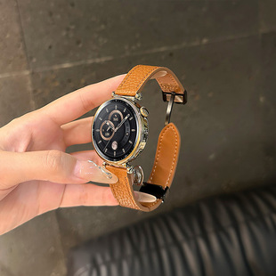 For Huawei GT4 Strap GT5 Litchi Pattern New GT5Pro Magnetic Buckle Strap watcht3/4 Leather Shipping