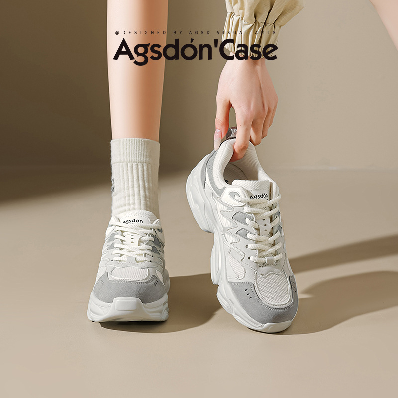 Zapatos Deportivos Augu Shiden para Mujer, Modelo 2025, Nuevos Zapatos Casuales de Invierno con Suela Gruesa para Senderismo y Montañismo, Color Blanco