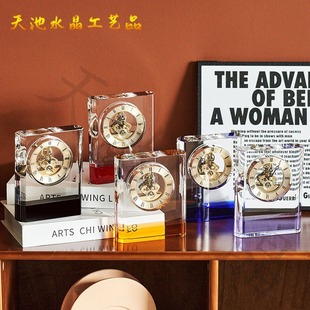 New Crystal Table Clock European Style Clock Wedding Anniversary Gift Crystal Clock Living Room Photography Ornaments Wedding Decoration