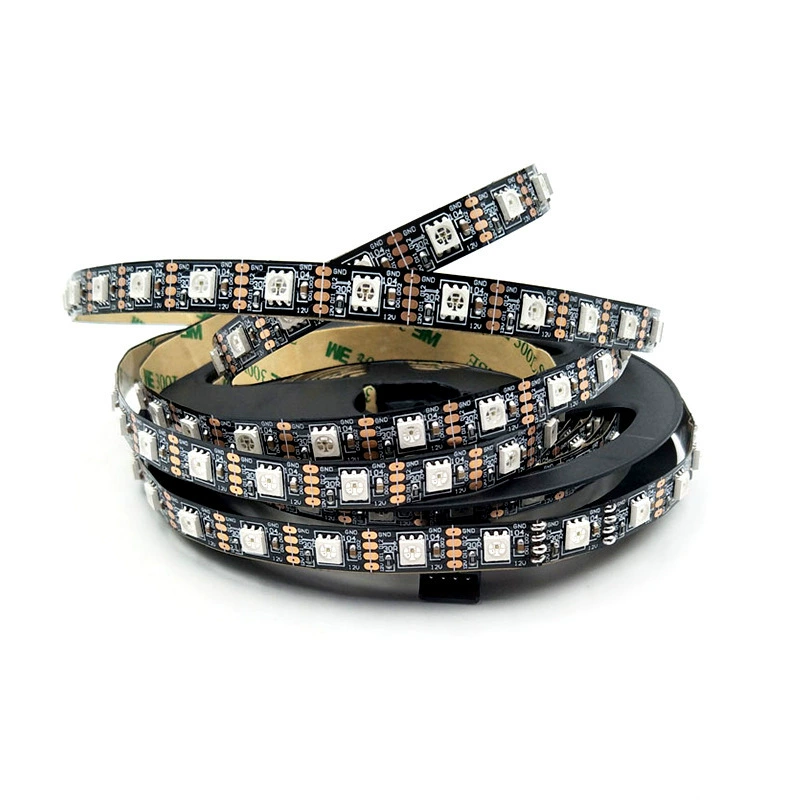 GS8208 прерывистость резюме 12В 60LED встроенный IC5050 RGB световая полоса полного цвета программируемая цифровая световая лента