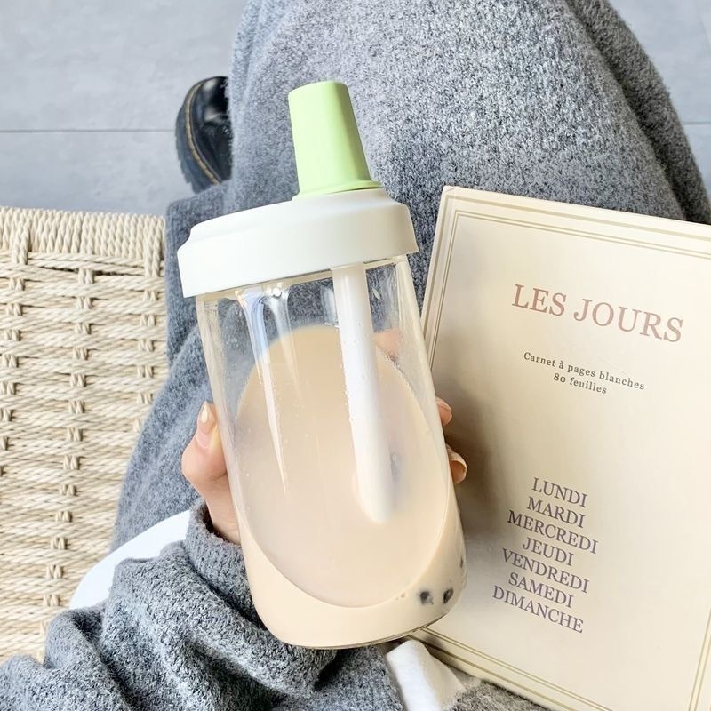 珍珠奶茶塑料杯高颜值大容量耐高温果茶水杯简约学生儿童吸管水杯|undefined