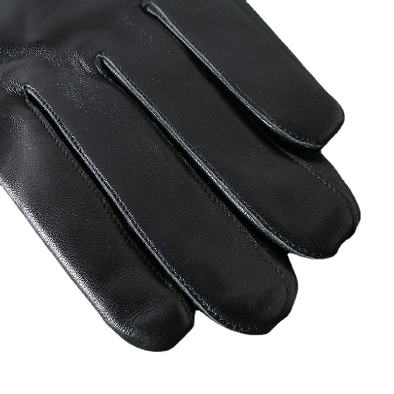真皮手套男士秋冬季保暖骑行开车摩托车薄款加绒大码羊皮触摸手套