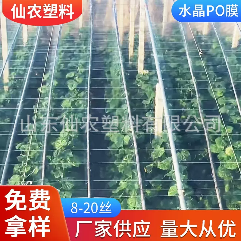 温室10丝PO大棚膜 PE加厚蓝色透明膜 厂家销售农用高保温塑料薄膜