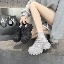欧货厚底绑底镶钻高级感炸街老爹鞋女2026春款舒适百搭休闲运动鞋
