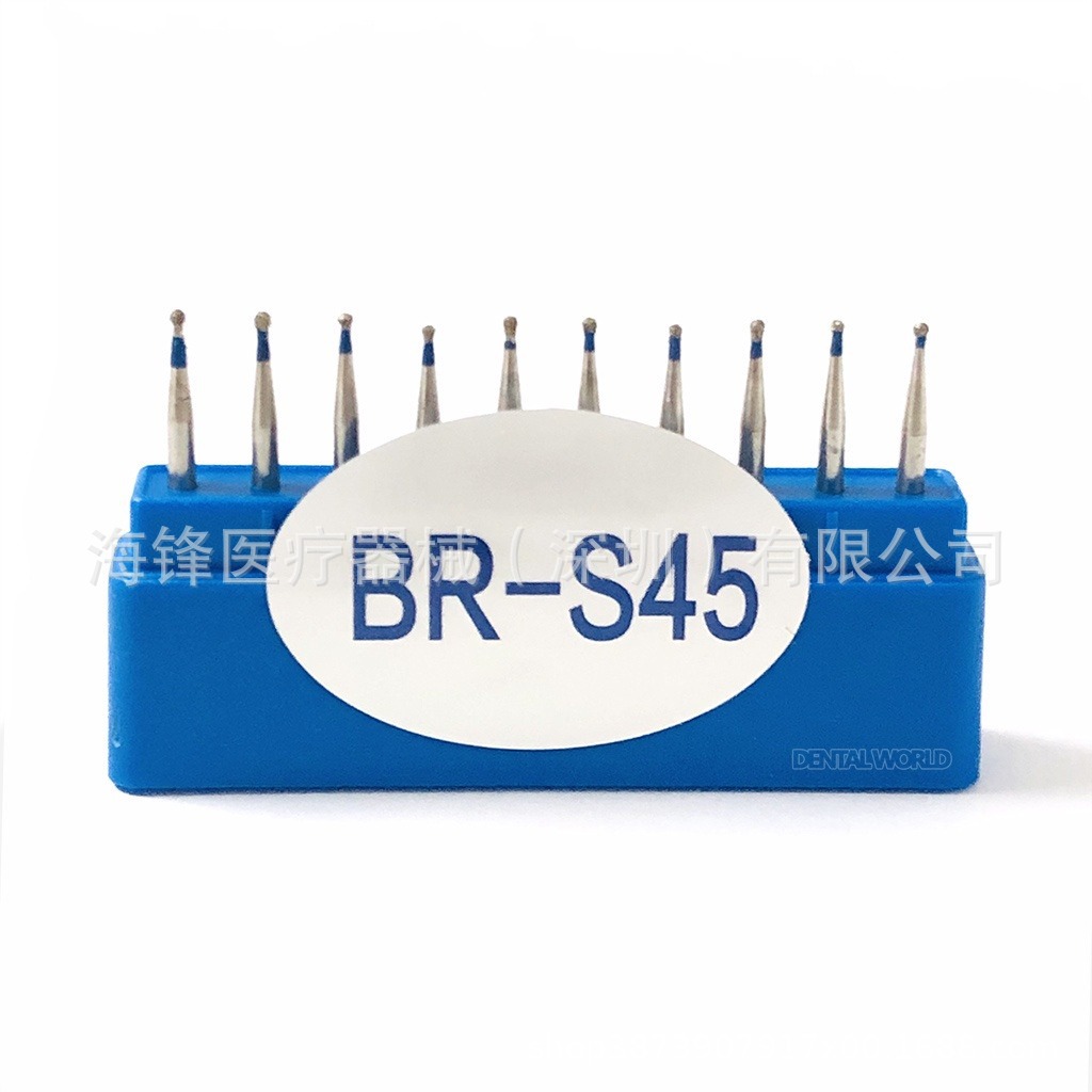 Fresas dentales de alta velocidad con revestimiento de diamante, brocas para preparación dental con forma de teléfono móvil, brocas para grietas, brocas esféricas, serie BR, juego de 10 piezas de brocas dentales de alta velocidad para preparación dental.