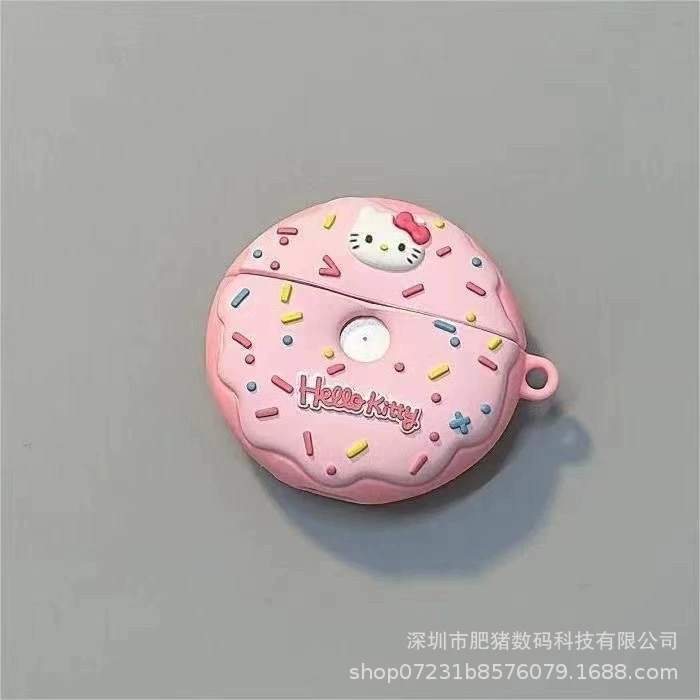 Silicone AirPods Case (Hello Kitty) with Bow, Drop Protection — Fits AirPods 1, 2, 3, Pro