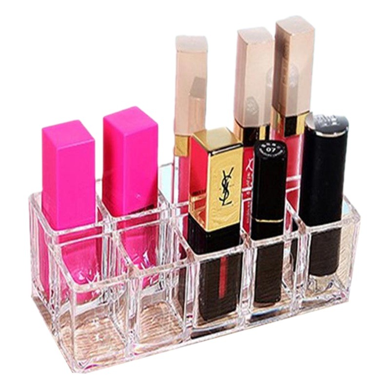 10 large plaid lipstick display stand transparent Lipstick Lipstick nail polish storage box cosmetic dressing table shelf