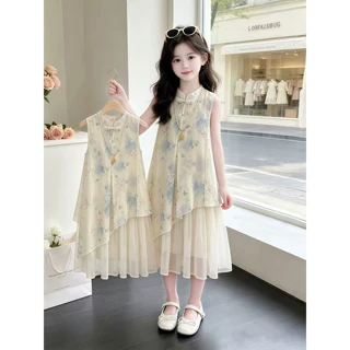 女童国风连衣裙夏季2026新款儿童汉服裙子女大童夏装新中式旗袍裙
