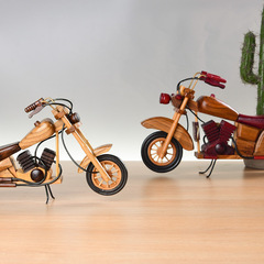 European retro wooden airplane ornaments creative home desktop train model decoration motorcycle wood products