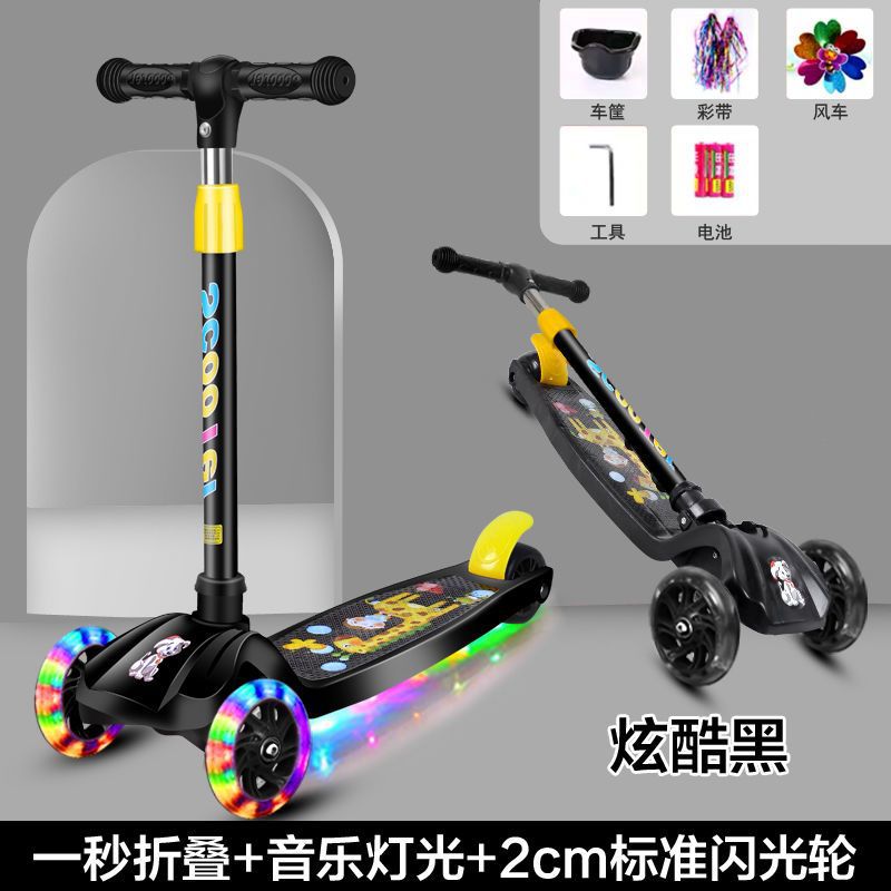 Scooter for Children Aged 1-2-3-6 Years Old, Boys and Girls, Three-In-One, Can Sit and Slide, Three-Wheeled Children's Toy Scooter