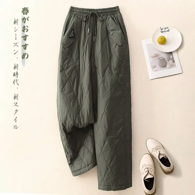 Fashion Lightweight Windproof and Cold-Resistant down Cotton Pants for Women, New Winter High-Waisted Slimming Stylish Casual Straight-Leg Pants Fashion Lightweight Windproof and Cold-Resistant down Cotton Pants for Women, New Winter High-Waisted Slimming Stylish Casual Straight-Leg Pants