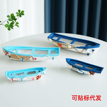 地中海风格小船模型 海盗船立体3d摆件 家居桌面装饰轮船海洋饰品