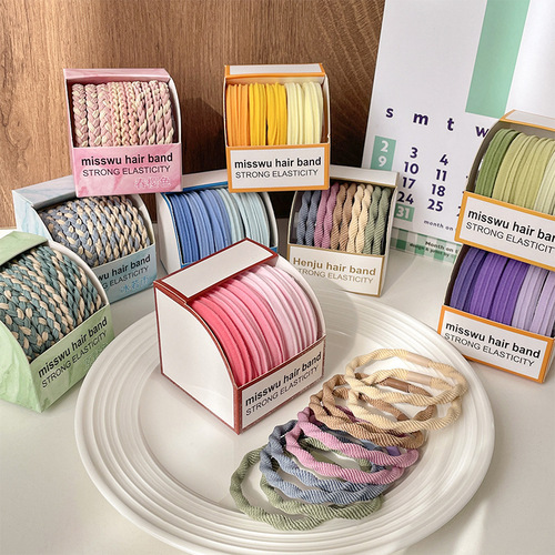 Elastic Seamless Hair Tie for Women Summer Hair Band Non-Damaging Invisible Hair Ribbon Hair Accessory