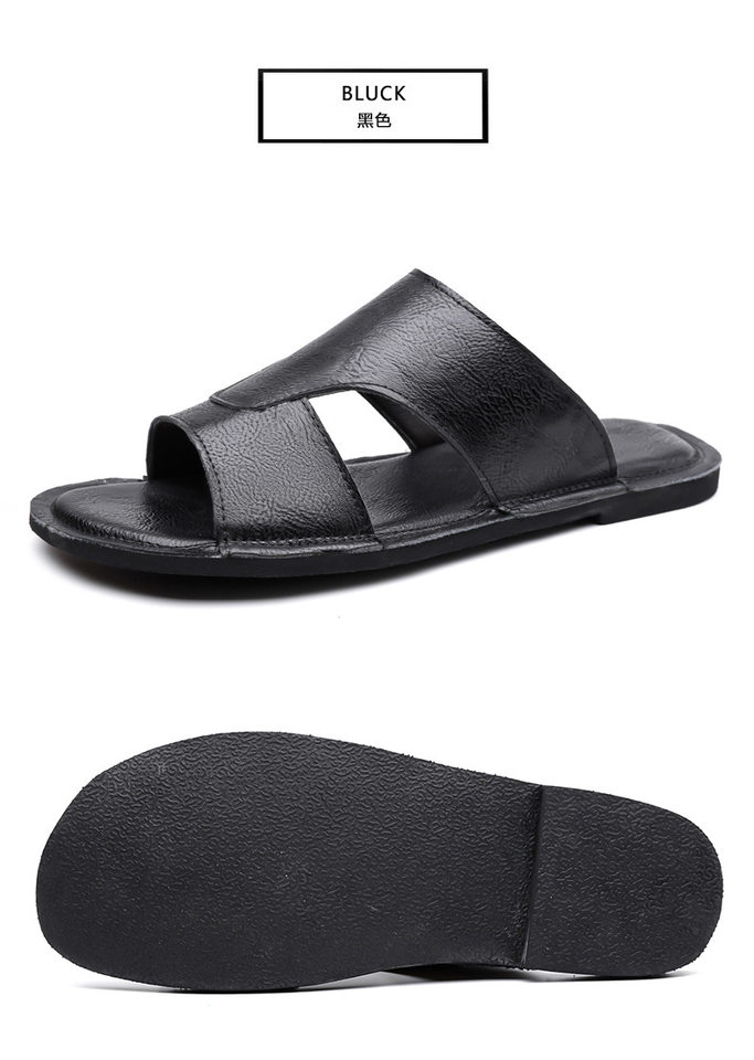 Dép sandal nam quai ngang hở mũi kiểu retro, đế cao su êm chân, cỡ lớn — nâu, đen chi tiết 22