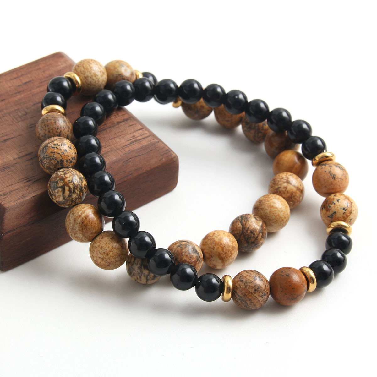 27g Weight Bracelets Classification 304 Stainless Steel Retro Roman Style Solid Color Bracelets