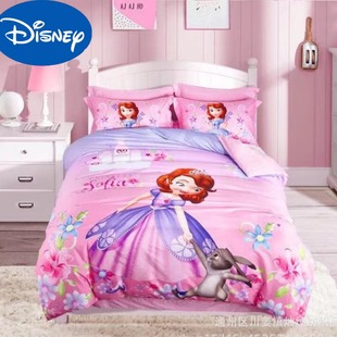 Disney Cotton Cartoon Four-piece Set Snow White Girls Cotton Quilt Cover Bed Sheet Children's Bedding Three-piece Set