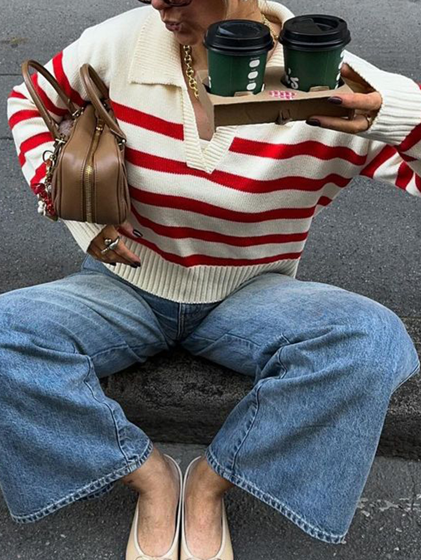Kaikuo transfronterizo Europa y América a rayas casuales camiseta de lana de manga larga suéter de mujer otoño y invierno 2025 estación independiente de Amazon image 4