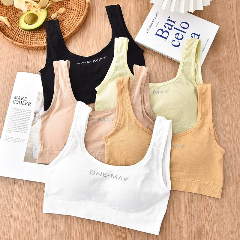 8-18 младших классов средней школы Топ без рукавов Нижнее белье женский летний нижний жилет без стального кольца на груди корейский стиль женский с защитой от экспонирования