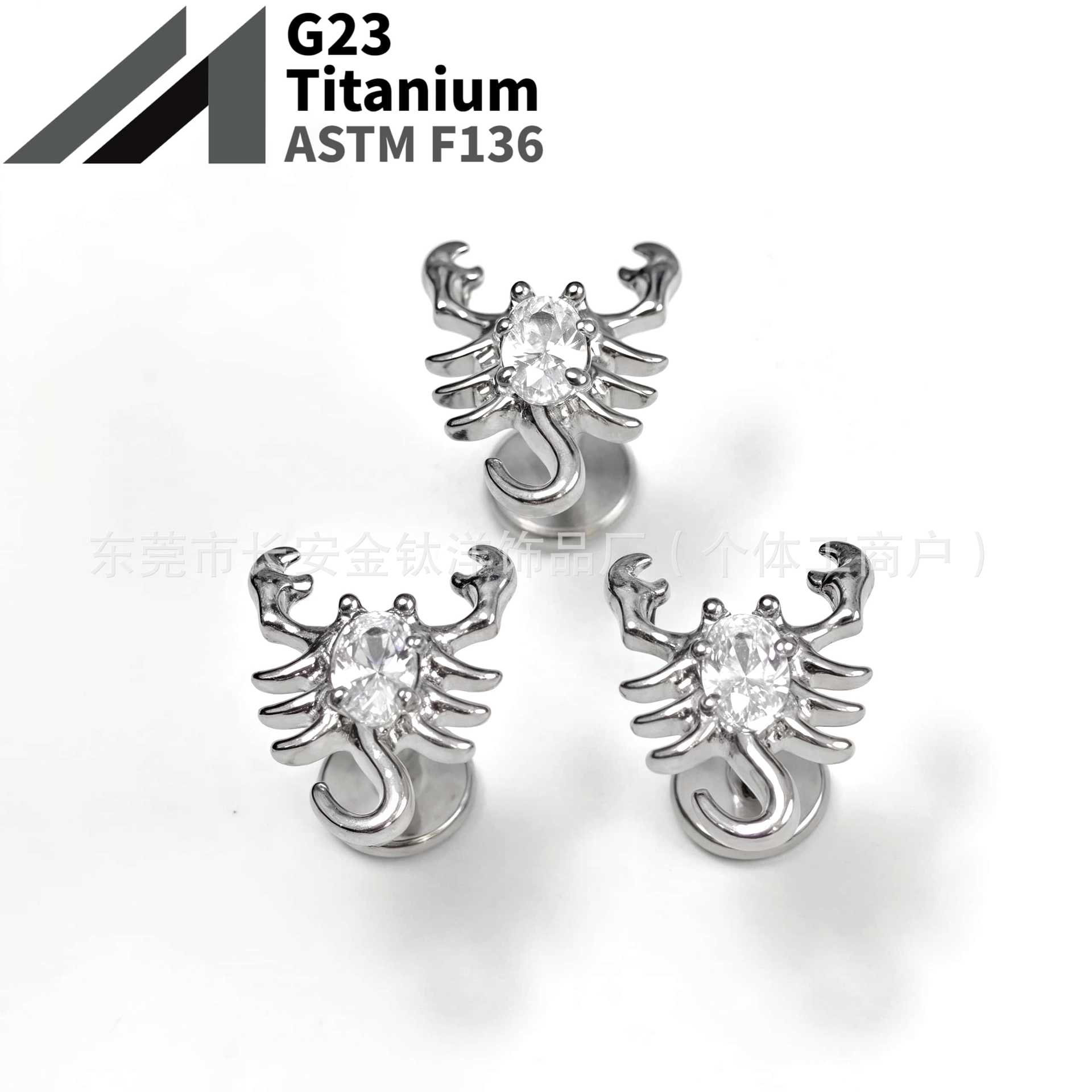 16G labret stud size and finish detail
