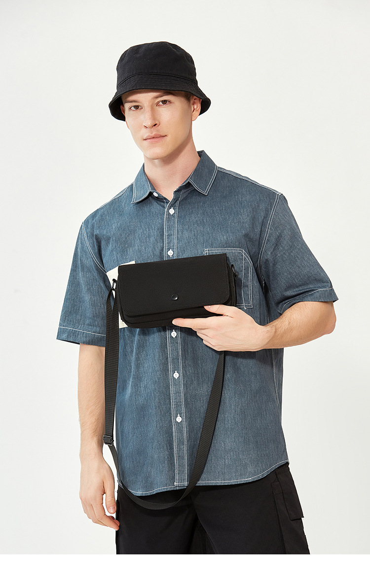 Stylish Crossbody Messenger Bag For Men Simple Solid Casual Design_voghion.com