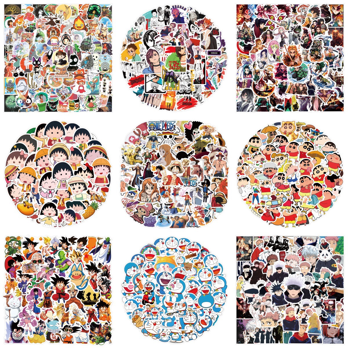 50~100张多款卡通日漫动漫贴纸装饰手账文具水杯电脑防水贴画