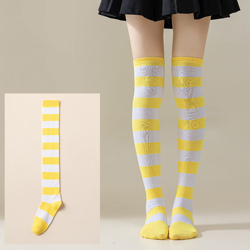 Calcetines Largos Bucaneras a Rayas para Mujer de Poliéster y Spandex, Absorción del Sudor, para Cosplay image 30