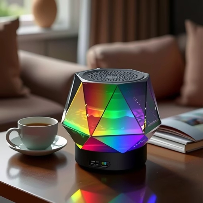 雰囲気照明付きワイヤレス携帯電話ホルダー、磁気式Bluetoothスピーカー、家庭用サブウーファースピーカー、デスクトップステレオ|undefined