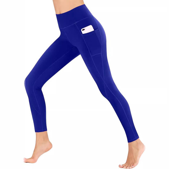 Four-pin Six-thread Amazon Explosion High Waist Hip Slim Fitness Side Pocket Sports Base Yoga Pants Women