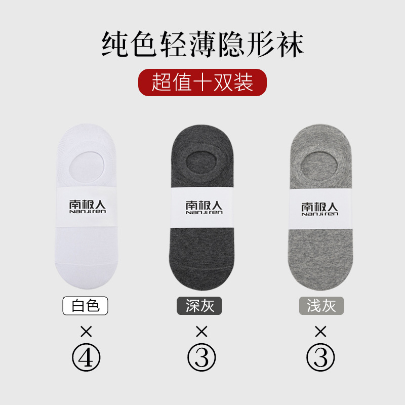 Calcetines Nanjiren, calcetines invisibles, calcetines transpirables, calcetines cortos simples y finos de color sólido, calcetines cortos antideslizantes para hombre, primavera y verano