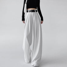 西装阔腿裤女春夏垂感显高腰窄版直筒休闲大裤脚拖地裤洋气