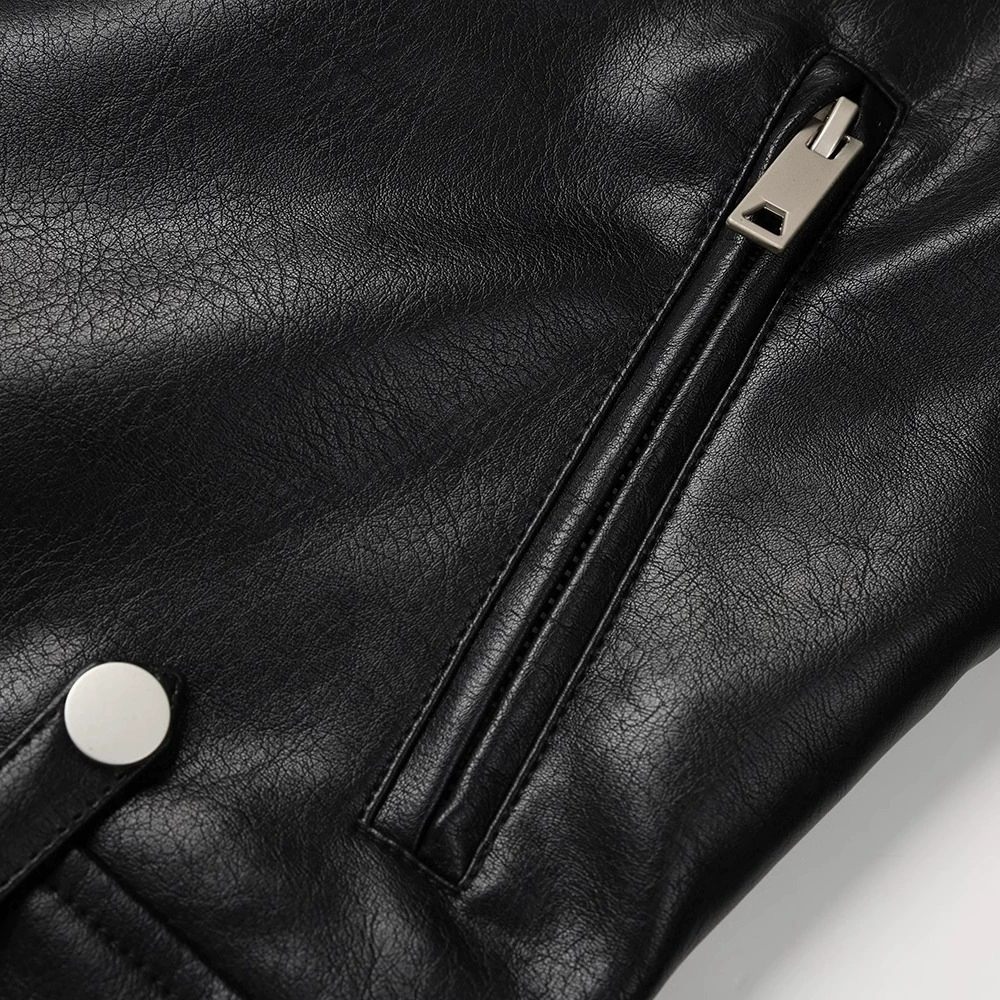 Design short polyurethane autumn retro jacket, french style