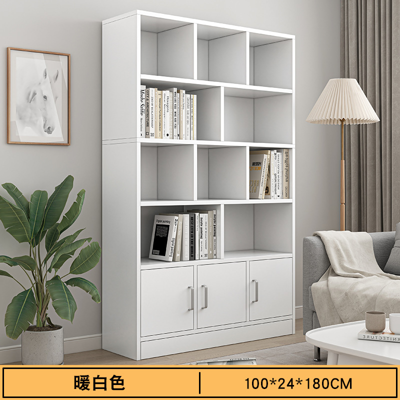 Estante de libros simple contra la pared sala de estar de oficinas multicapa almacenamiento de exhibición estante doméstico estante de libros de piso para estudiantes