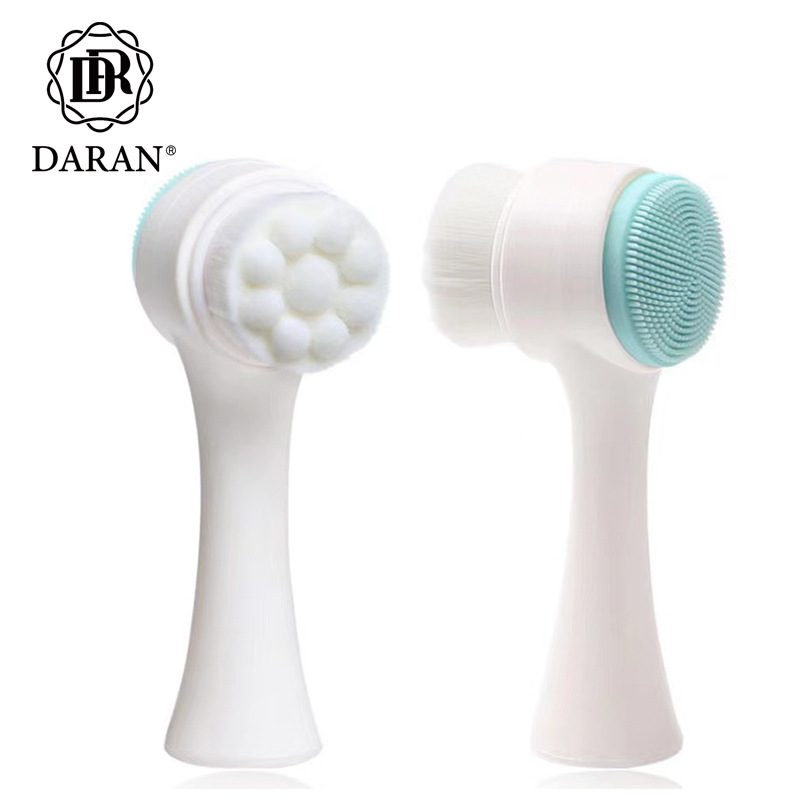 3D silica gel Wash brush Manual Cleansing Soft fur Remove makeup Blackhead deep level clean Two-sided massage Beauty brush