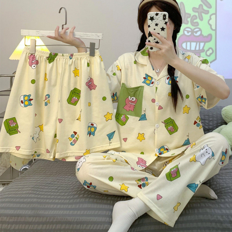 순면-미스터크로커다일 쓰리피스반팔+반바지+바지