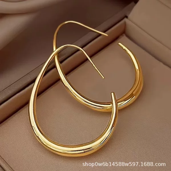 European and American atmosphere high-grade earrings with water drop earrings simple all-match ins style ear rings niche fashion ear accessories