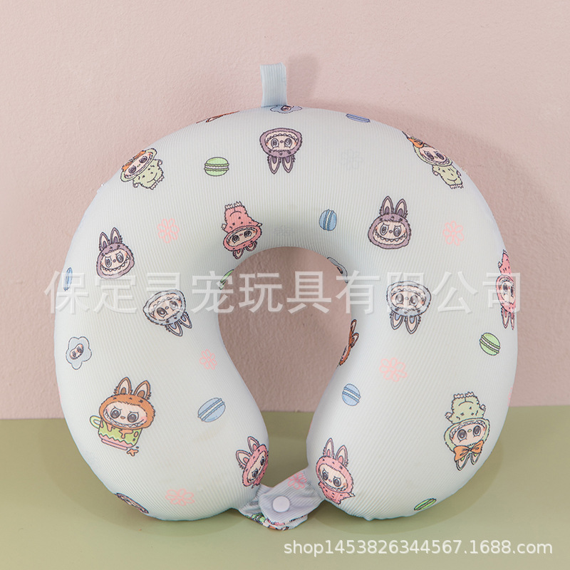 Almohada en forma de U de algodón con memoria de color sólido Almohada redonda para el cuello de viaje Almohada en forma de U de algodón con memoria cabeza con logotipo impreso al por mayor image 24