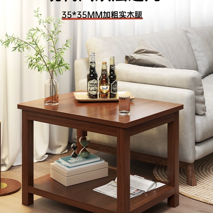 Боковой столик для гостиной, небольшой журнальный столик, мини-старомодный маленький квадратный столик, угловой столик для дивана, квадратный балкон из чистого массива дерева.