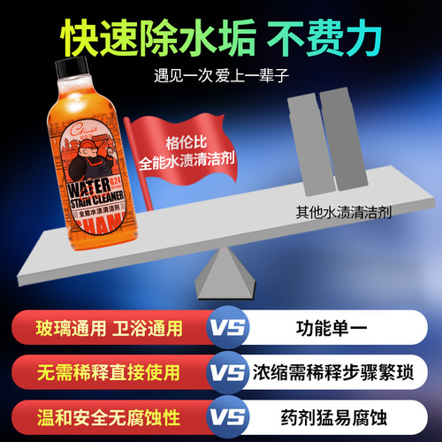Car Glass Stain Remover, Front Windshield Cleaner, Acid Rain Spot Car Window Decontaminant, Hydrophobic Agent