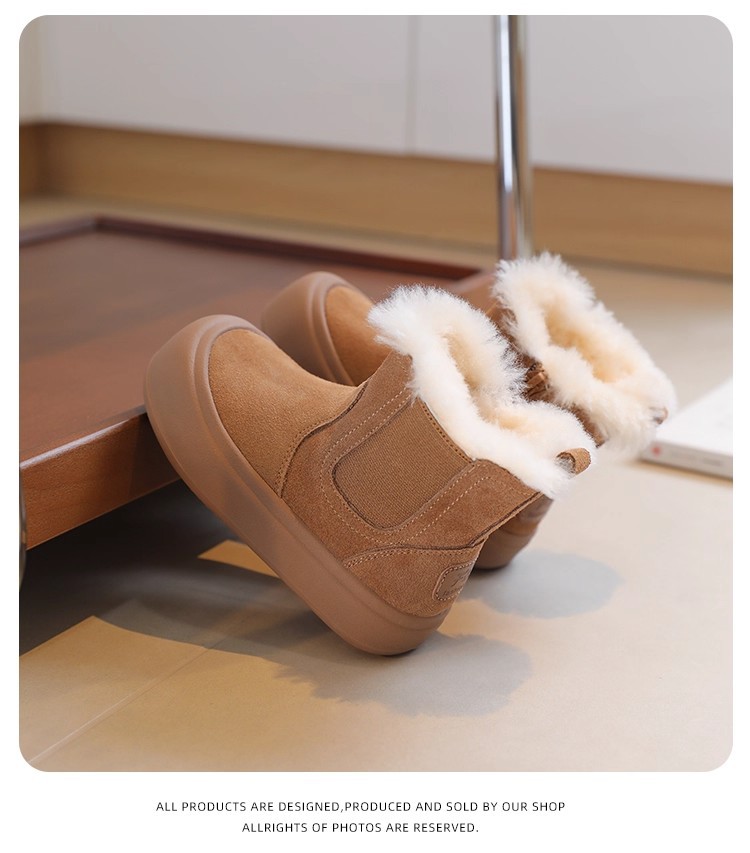 Children's Boots 2025 New Winter Big Snow Cotton Girls' Baby Fleece-Lined Kids' Shoes_voghion.com