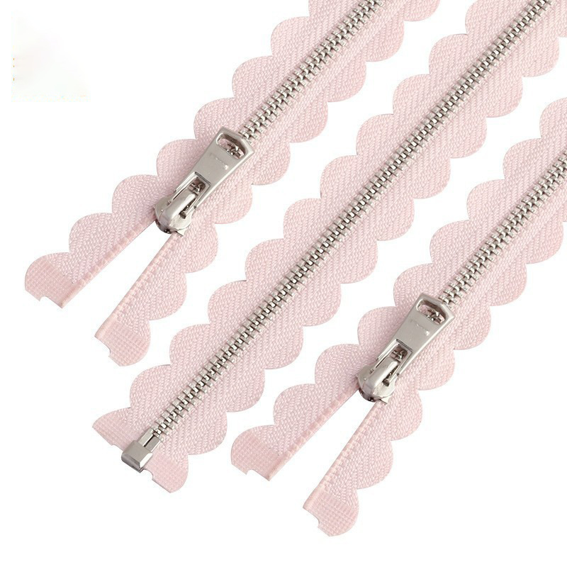 Zipper Manufacturer Cross-Border Customization No. 3 and No. 5 Flame-Printed Double-Slider Metal Zippers, Clothing Zippers, Leather Goods Zippers