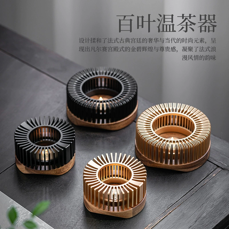 Теплая чайная посуда в японском стиле Теплая чайная плита из цельного дерева Чайный набор Кунг-фу Чайник Свеча Нагревательная база, закрывающая плиту Чайная теплая чайная плита